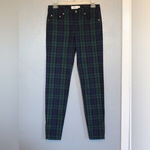 Vineyard Vines Black Watch Plaid Ankle Zip Skinny Pants Size 0